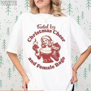 Feminist Christmas Shirts Xmas Rage Cheer Female Tshirt